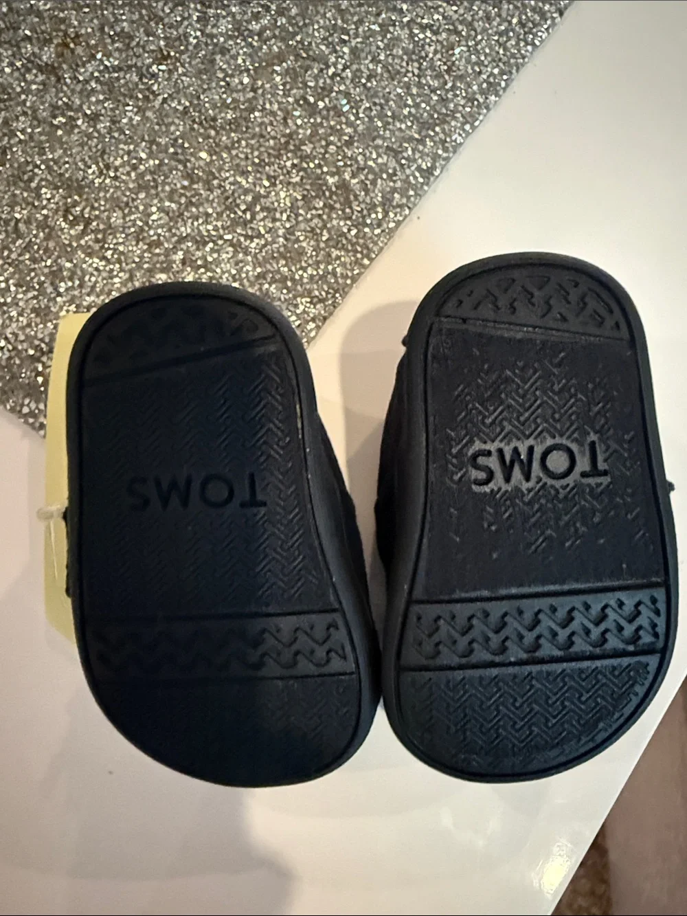 Toms Kids Black Canvas Slip-On Moccasins baby size 2
